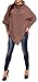 Glamour Empire Womens Warm Knit Poncho Sweater Batwing Cape Top Jumper 312 (Cappuccino, ONE SIZE US 4/6/8, )