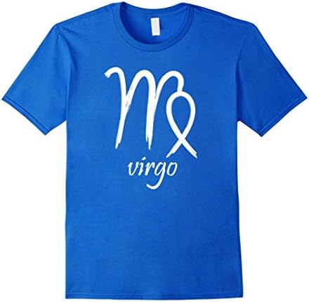 Mens Virgo Zodiac Symbol  T-Shirt With Painted Astrological Sign XL Royal Blue