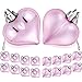 TecUnite 36 Pieces Heart Baubles Heart Shaped Decorations Valentine's Day Matt Heart Ornament for Party Decor, 2 Types