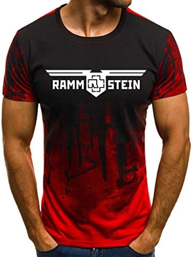 Fitness Printed Rammstein Camouflage T-Shirt Short-Sleeved Shirt Round Neck Fashion Casual Tops