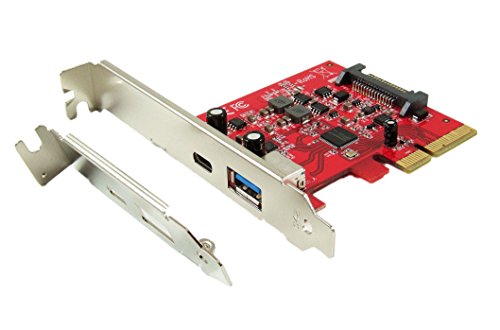 Ableconn PU31-AC-2 USB 3.1 Gen 2 (10 Gbps) Type-C & Type-A PCI Express (PCIe) x4 Host Adapter Card (ASMedia ASM2142 Chipset)