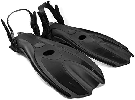 Fishtown Training Swim Fins - High Performance Swim Fins for Beginners, Comfortable Ergonomic Design, Lightweight and Flexible, Improves Technique and Muscle Strength, Adjustable Strap - Black