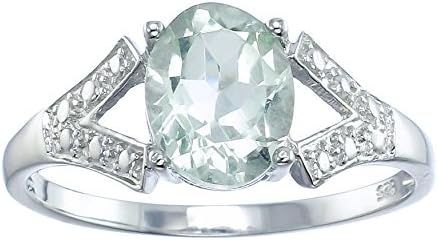 Sterling Silver Green Amethyst Ring (1.20 CT) In Size 7