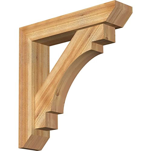 6"W x 28"D x 28"H Merced Slat Rough Sawn Bracket w/Offset Brace, Western Red Ce…