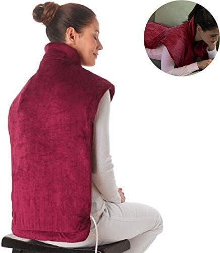 Electric Heating Pad Neck Shoulder Back Heating Wrap,2 Heat Settings Soft Flannel Vest Back Massage Shoulder Relief Wrap Coat Back Pain Relief Christmas gift for Parents Family