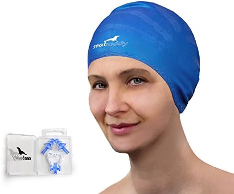 SealBuddy Silicone Swim Cap, Nose Clip and Ear Plugs Combo Set