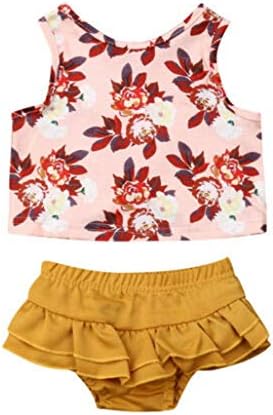 0-3Years Toddler Kids Baby Girl Summer Floral Tops T-Shirt+ PP Shorts Outfits Clothes
