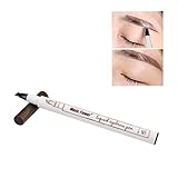 Inverlee 3Pcs Waterproof Eye Brow Eyeliner Eyebrow Pen Pencil with Brush Makeup Cosmetic (Browm)