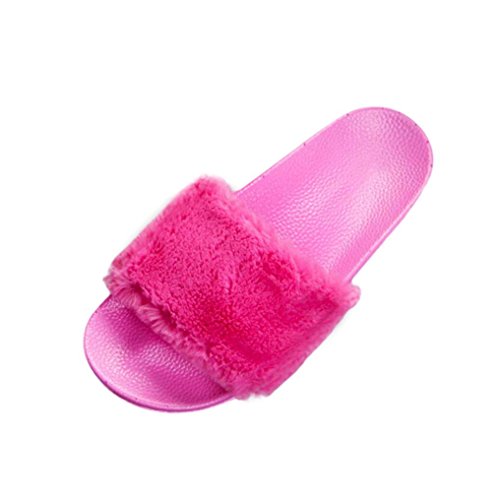 image for Womens Flip Flop, Forthery Women's Faux Fur Soft Slides Flat Slippers 