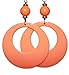 Neon Fluorescent Large Retro Hoop Dangle Costume Earring