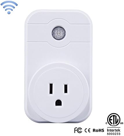 Smart Wi-Fi Plug Socket Remote Control your Devices from Anywhere, No Hub Required, Compatible with Alexa, UL Listed for Android IOS with Timing Function (White)