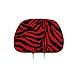 BDK Car Headrest Cover in Animal Print - Zebra Red