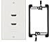 BUYER'S POINT HDMI Wall Plate | UL Listed 2 Port HDMI 2.0 w/ 2 Built in 6-inch Pigtails & Included Mounting Bracket, Supports Ethernet and 4K Video, Perfect for Home Theaters (White) — 1 Pack