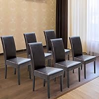 Miadomodo Esszimmerstuhl 2er 4er 6er Set Mit Hoher Ruckelehne Kunstleder Beine Aus Holz Schwarz Oder Braun Polsterstuhl Kuchenstuhl Wohnzimmerstuhl Braun 6er Set Amazon De Kuche Haushalt