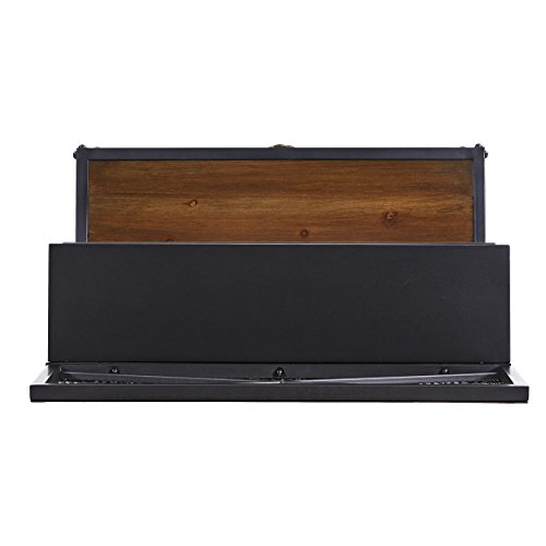 Furniture HotSpot Bakers Rack- Black w/Natural Pine - 27” W x 14.5” D x 65.25” H