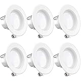 Sunco Lighting 6 Pack 4 Inch LED Recessed Downlight, Baffle Trim, Dimmable, 11W=40W, 3000K Warm White, 660 LM, Damp Rated, Simple Retrofit Installation - UL + Energy Star