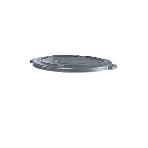 Rubbermaid FG265400GRAY Brute Flat Lid for 55 gal Round Containers, Gray