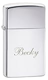 Personalized Zippo Slim Armor High Polish Chrome