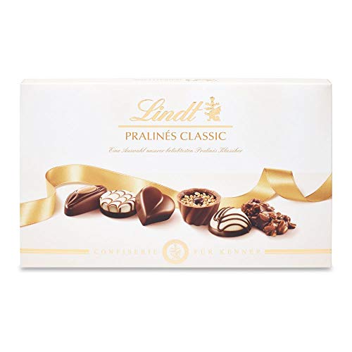 Lindt Schokolade - Pralinen Für Kenner Classic | 200 g | Schachtel mit 20 Pralinen in 11 köstlichen Sorten mit und ohne Alkohol | Pralinengeschenk | Schokoladengeschenk