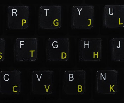 COLEMAK STICKER FOR KEYBOARD WITH BLUE LETTERING ON TRANSPARENT BACKGROUND