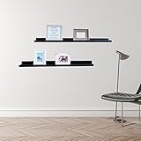 SHELVING SOLUTION Large L Shaped Floating Shelf (Set of 2, White 45 1/4 inch)