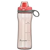 BONISON Sports Bottle Water with Flip Top Lid Leak Proof BPA Free Drinking Water Bottle for Travel Yoga Running Outdoor Cycling and Camping, 14 oz., Pink