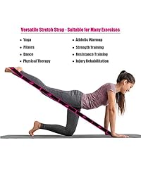 MOKOSS Yoga Strap, 8 Loops Stretching Strap for Physical Therapy, Dance and Pilates, Gymnastics, Strength Training