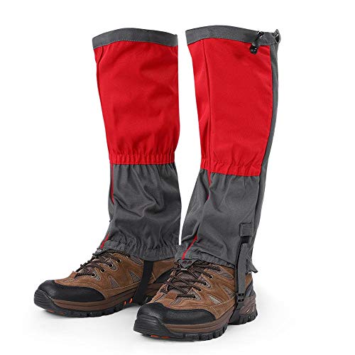 RiToEasysports Ski Gaiter,Shoe Boots Gaiters Outdoor Waterproof Sports Legging Gaiters Shoe Boots for Hiking/Climbing/Walking/Skiing for Adult(red) Extreme Sport