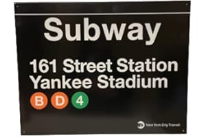 GENERIC Yankee Stadium Subway Sign - MTA Officially Licensed - New York 161st Street Subway Sign - Yankee sign 16"x12.5"