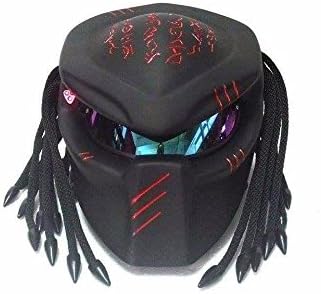 Make to Head Custom Predator Motorcycle Dot Approved Helmet matt black (L)