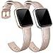 SWEES Leather Bands Compatible with Fitbit Versa 2 & Versa Lite Small & Large, Genuine Leather Band with Stainless Steel Buckle Strap Replacement Wristband for Versa Women Men, Rose Gold, Black, Brown