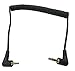 CERRXIAN 90 Degree Right Angle 3.5mm Male to 2.5mm Male 3 Pole Black Coiled AUX Audio Cable