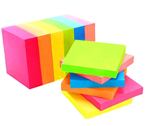 Sticky Notes 3 x 3 Inches 6 Bright Colors Self-Stick Notes Pads Tabs Easy Post