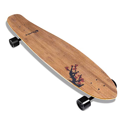 Lrfzhicg Longboard Cruiser 44 Inch Bamboo and Fiberglass Longboard