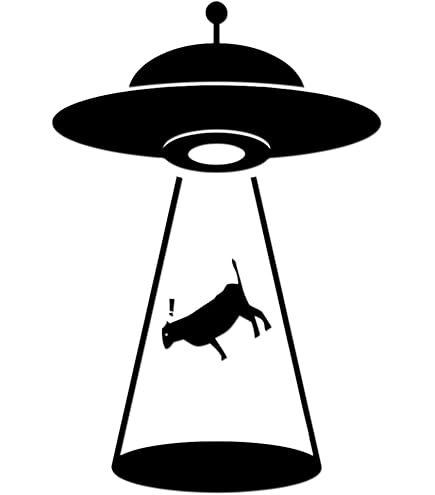 3x5 Inch Oval UFO Alien Sticker - Waterproof Vinyl Decal For Cars & Bumpers