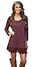 MiYang Women's Long Sleeve A-line Lace Stitching Trim Casual Dress