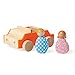Manhattan Toy MIO Car + 2 Bean Bag People Peg Dolls Imaginative Montessori Style STEM Learning Wooden Building Playset Accessory for Boys and Girls 3 Years + Up