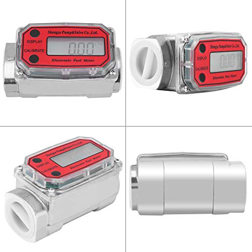 image for Festnight Digital Turbine Flowmeter, 15-120L Diesel Fuel Flow Tester N