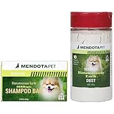 DERMagic Diatomaceous Earth Shampoo Bar &amp; Sprinkler Combo - Made in the USA - 3.75 oz bar, 2 oz dust