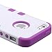 MYBAT IPHONE5HPCTUFFSO009NP Premium TUFF Case for iPhone 5 - 1 Pack - Retail Packaging - Ivory White/Electric Purple