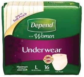 Depend Protective Underwear for Women - Size Large, 16 Count Bag