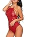 Avidlove Sexy Lingerie for Women Teddy One Piece Floral Lace Halter Babydoll Mini Bodysiut