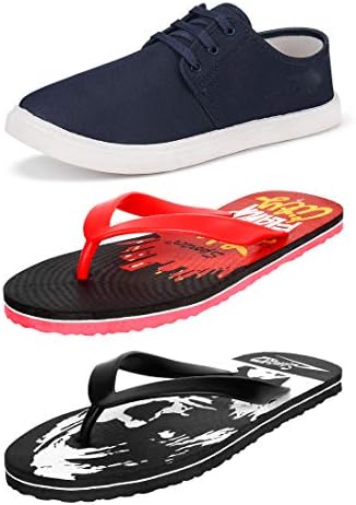 SWIGGY Men's Combo Pack of 3 Multicolor Light Weight Comfortable Canvas Casual Shoes for Men (1217+222+237)