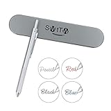 SMTTW 4-in-1 Multicolor pen-multi color pen in one-mechanical pens- Metal Cased Multifunction Pen - Black Ball Pen, Blue Ball Pen, Red Ball Pen and 0.5mm Mechanical Pencil (Silver) Christmas Gift Pen