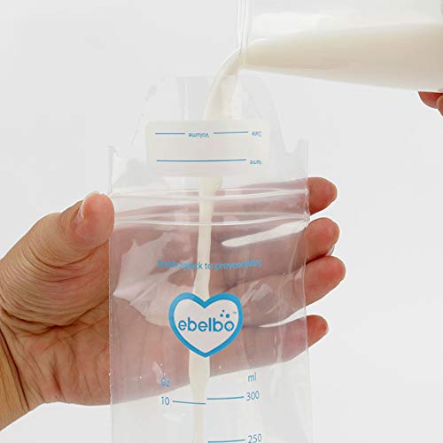 60 Count Breastmilk Storage Bags 10 Oz/300ml Breastfeeding Freezer Storage Container Bags for Breast Milk BPA Free & Comes Pre-sterilized with Leak Proof & Accurate Measurements (10 Oz/300 ml)
