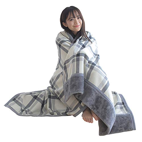 Julvie Winter Sherpa Wearable Throw Blanket Shawl Scarf,Oversized Fleece Plush Blanket Poncho Cape Shawl Coat, Plaid TV Sofa Couch Cozy WarmBlanket