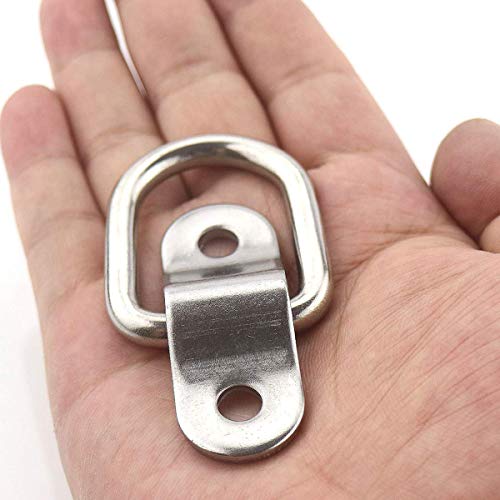 20 Pack D-Ring Tie Down Anchor Lashing Rings, 1/4'' D-Rings Anchor 1200 lbs Capacity Trailer Anchors Points with Mounting Bracket Tie Down Points for Ratchet Tie Down Straps Truck Bed Cargo