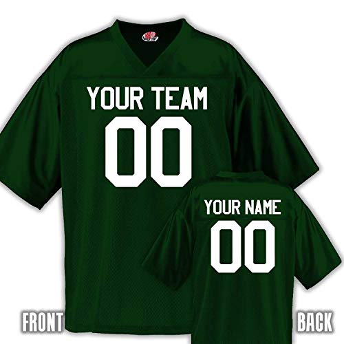 Custom Football Jersey for Youth and Adult You Design Online in Adult 3X-Large in Dark Green - Thumbnail 6