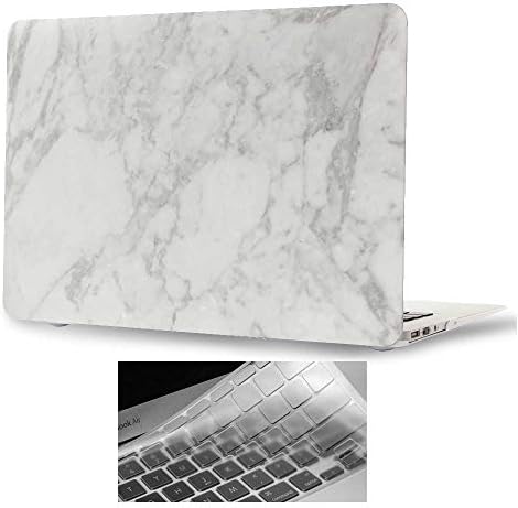 AmaBe for MacBook Air 11 inch/11.6" Case Model: A1370 / A1465,Bundle 2 in 1Rubberized Hard Shell Cover Case + Silicone Keyboard Cover Skin Grey Marble