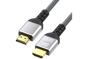 HDMI 2.1 Cable 8K 60HZ 48Gbps High-Speed for PS5/4, TV, Gaming Console, Monitor, HDMI Cable Braided Cord Support 3D, HDR, 4.9